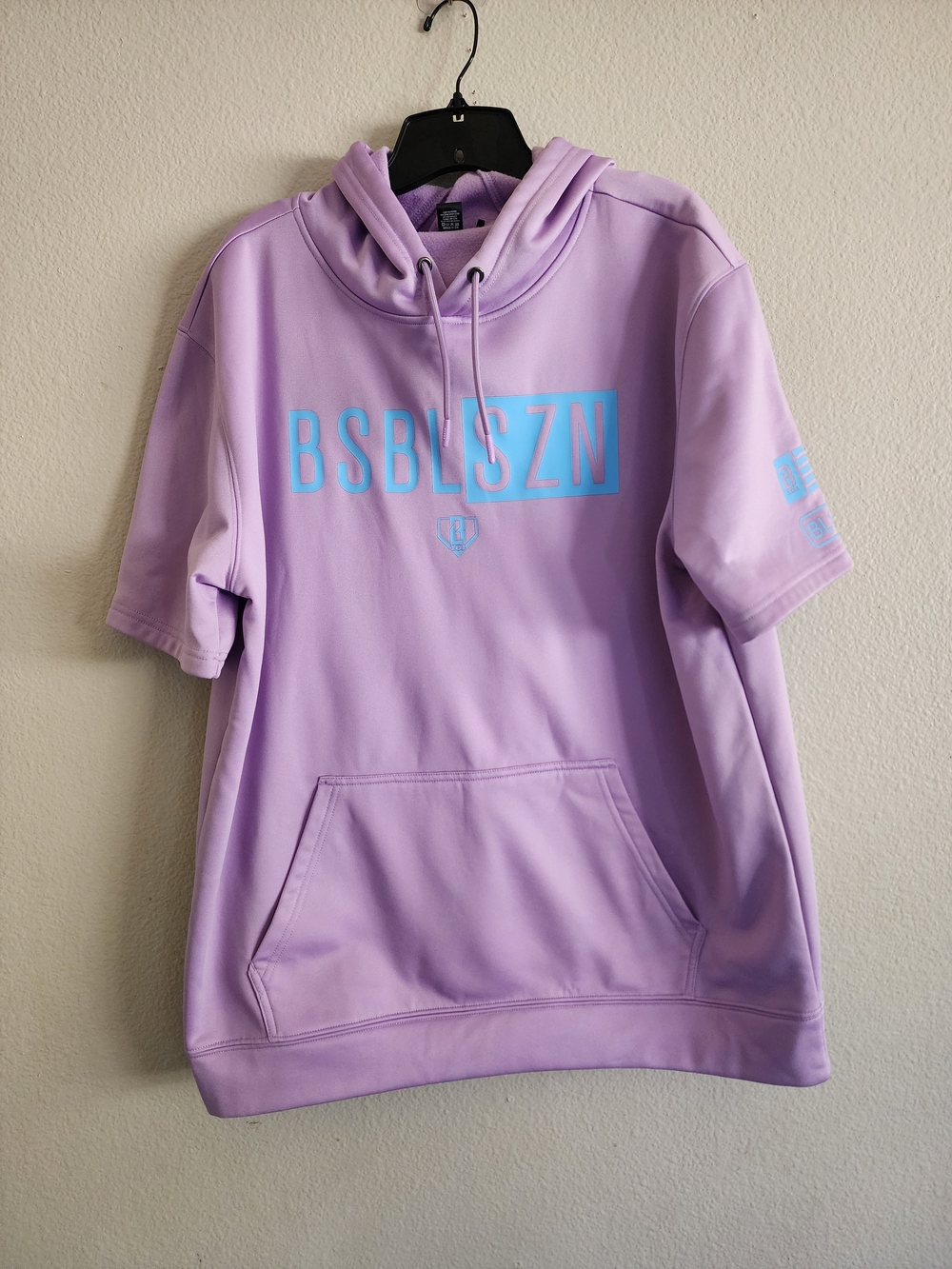 Baseball Lifestyle 101 BSBL-SZN Purple Short Sleeve Hoodie Size L